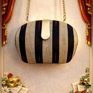 Striking Black and Gray Women's Hard Shell Bag with Red Accents